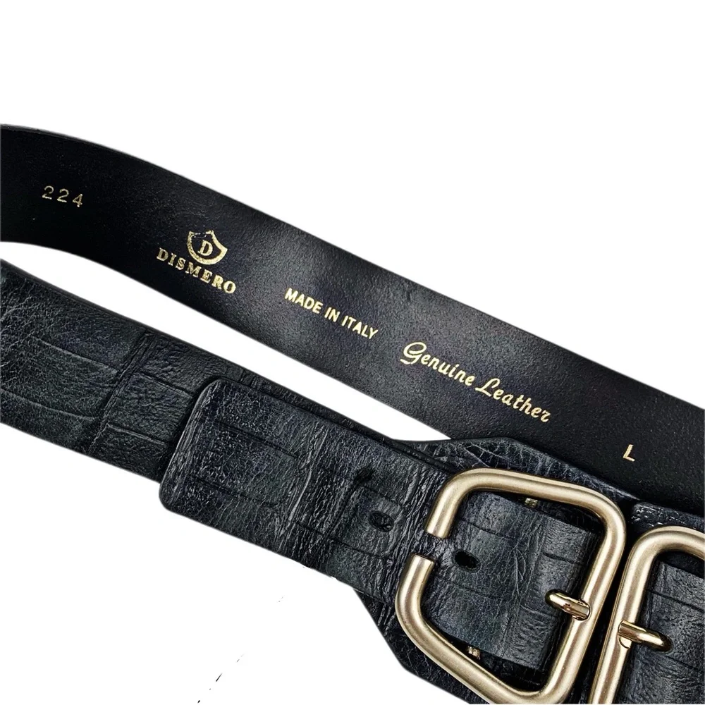 Dismiro Italian Genuine Croc Leather 2” Belt Size Lg 32”- 34”